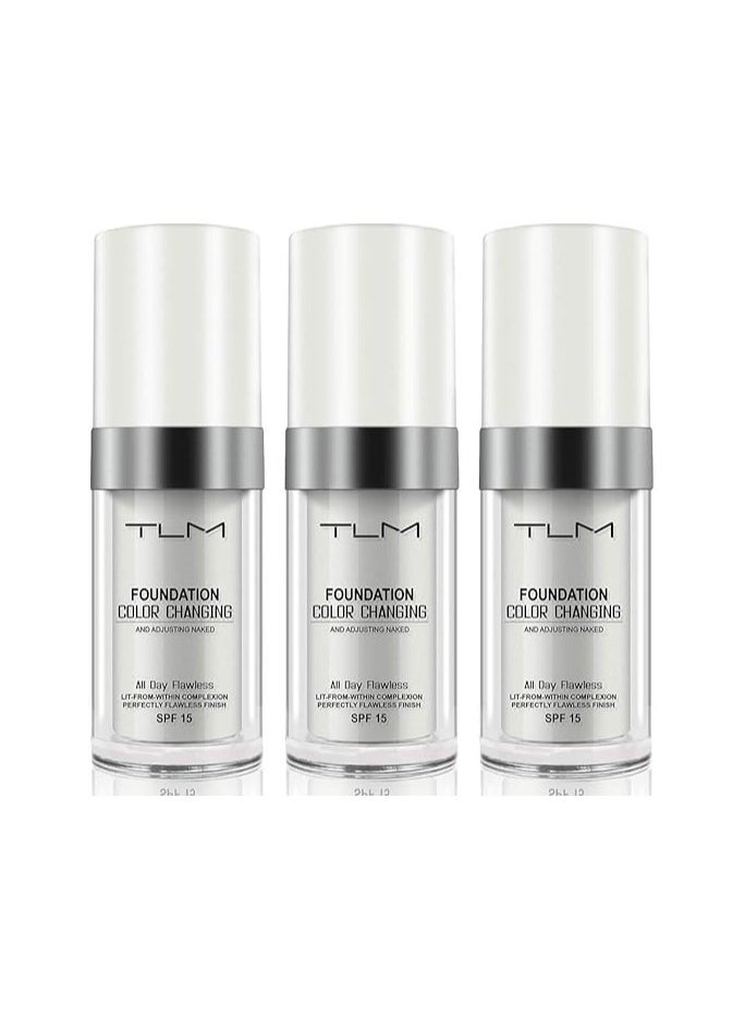 TailaiMei - Tlm 3PACK Concealer Cover Cream, Flawless Colour Changing Warm Skin Tone Foundation Makeup, Base Nude Face Liquid Cover Concealer - Image 1