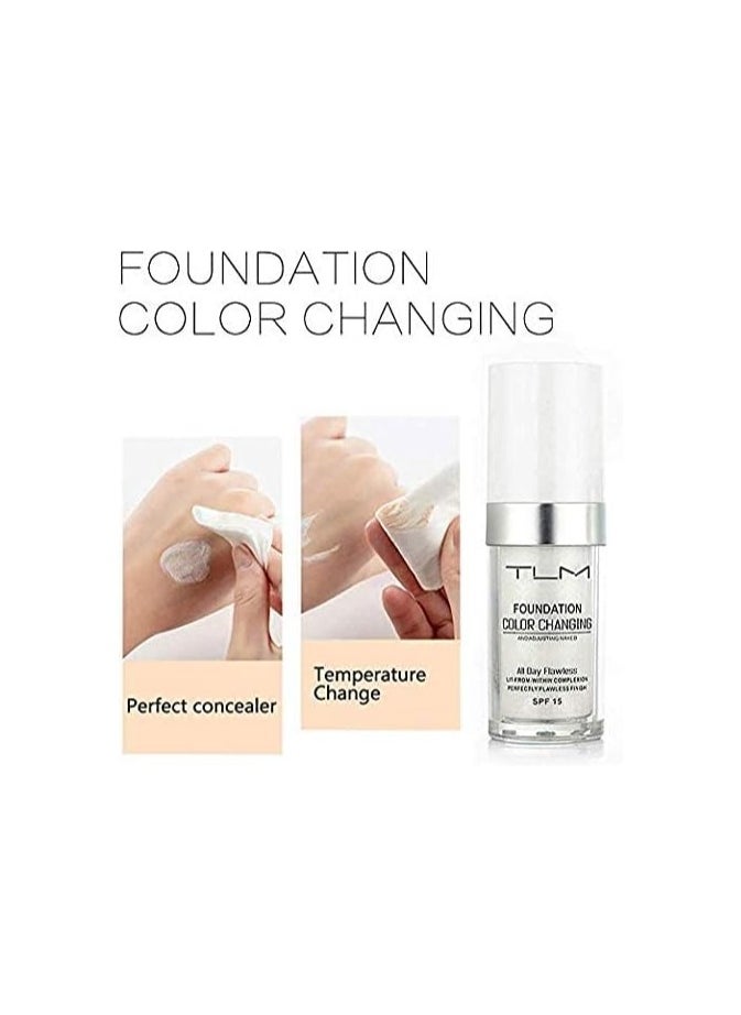 TailaiMei - Tlm 3PACK Concealer Cover Cream, Flawless Colour Changing Warm Skin Tone Foundation Makeup, Base Nude Face Liquid Cover Concealer - Image 1