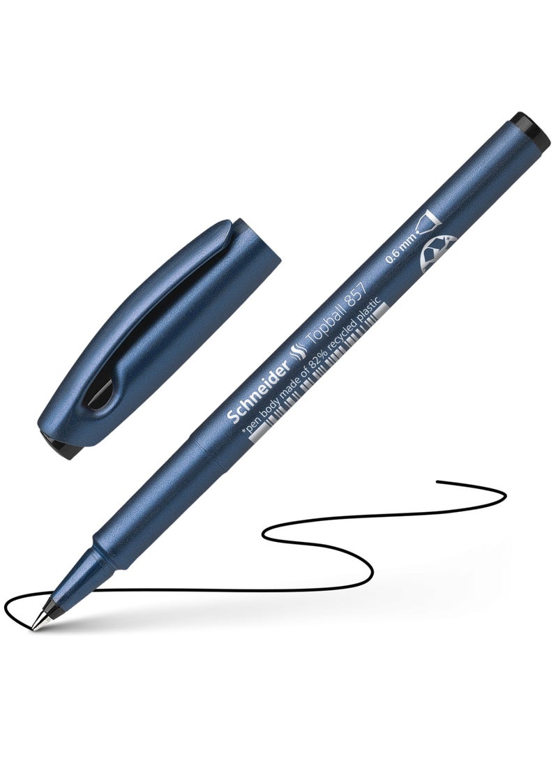 Schneider قلم حبر جاف رولر بال 857 من 10 قطع، رأس 0.6 مم، حبر أسود - Image 2