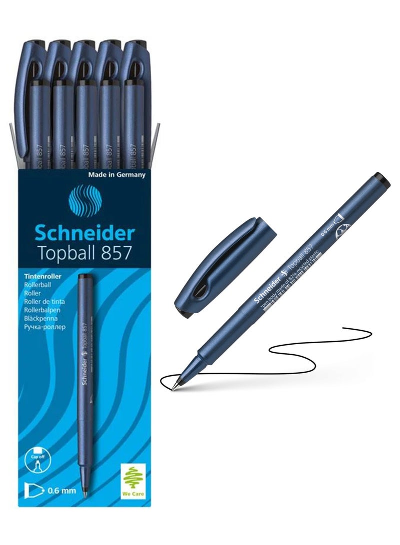 Schneider قلم حبر جاف رولر بال 857 من 10 قطع، رأس 0.6 مم، حبر أسود - Image 1