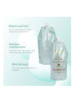 BREMOD Premium Series Cocoa Butter & Hydrolyzed Keratin Hair Straightening Cream Smoothest Frizzy Hair and Makes Hair Silky and Straight 2X500ML(A+B)  - Image 4