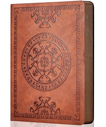 CAGIE Leather Vintage Journal for Men Soft Cover Lined Pages Notebook 180 Lay Flat for Writing Travel Diary, 5.7'' x 8.3'', Brown - Image 1