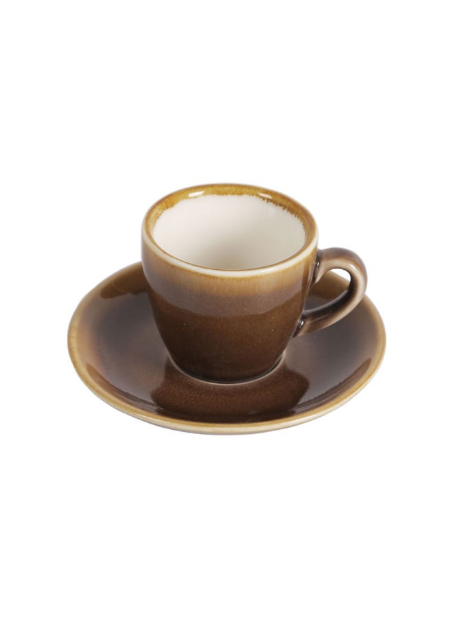 Sharpdo kiln Coffee Cup And Saucer Brown - Image 4