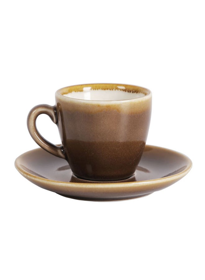 Sharpdo kiln Coffee Cup And Saucer Brown - Image 1