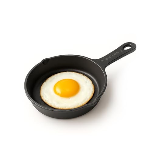 SOLARA Premium Cast Iron Frying Pan 6 Inch/17 Cm with Handle, Naturally Non Stick Fry pan, Very Small Cast Iron Fry Pan, 100% Pure and Toxin-Free Cast- Iron Fish Fry Pan/Skillet, CastIronCookware - Image 1