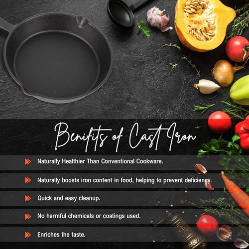 SOLARA Premium Cast Iron Frying Pan 6 Inch/17 Cm with Handle, Naturally Non Stick Fry pan, Very Small Cast Iron Fry Pan, 100% Pure and Toxin-Free Cast- Iron Fish Fry Pan/Skillet, CastIronCookware - Image 5
