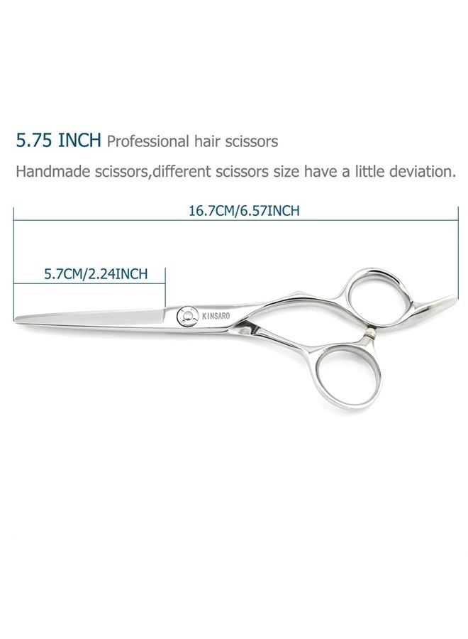 KINSARO Barber Scissors 5.75" Hair Shears Professional Hair Scissors Hair Cutting Scissors Sharp Haircut Shears Convex blade Razor Edge 440c Barber Shears KINSARO - Image 2