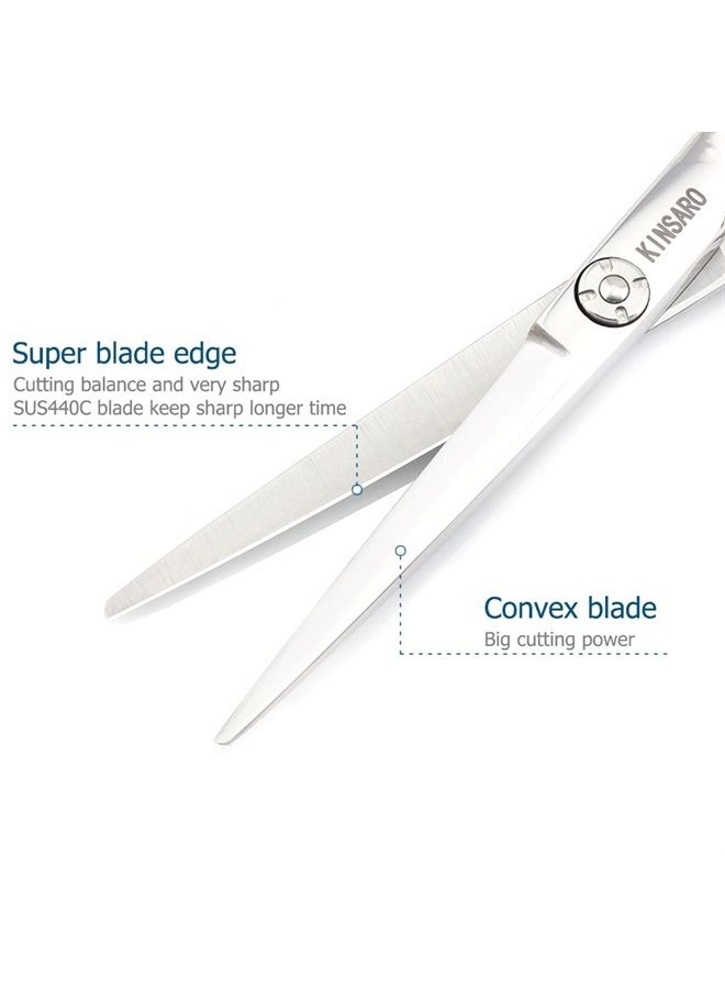 KINSARO Barber Scissors 5.75" Hair Shears Professional Hair Scissors Hair Cutting Scissors Sharp Haircut Shears Convex blade Razor Edge 440c Barber Shears KINSARO - Image 4