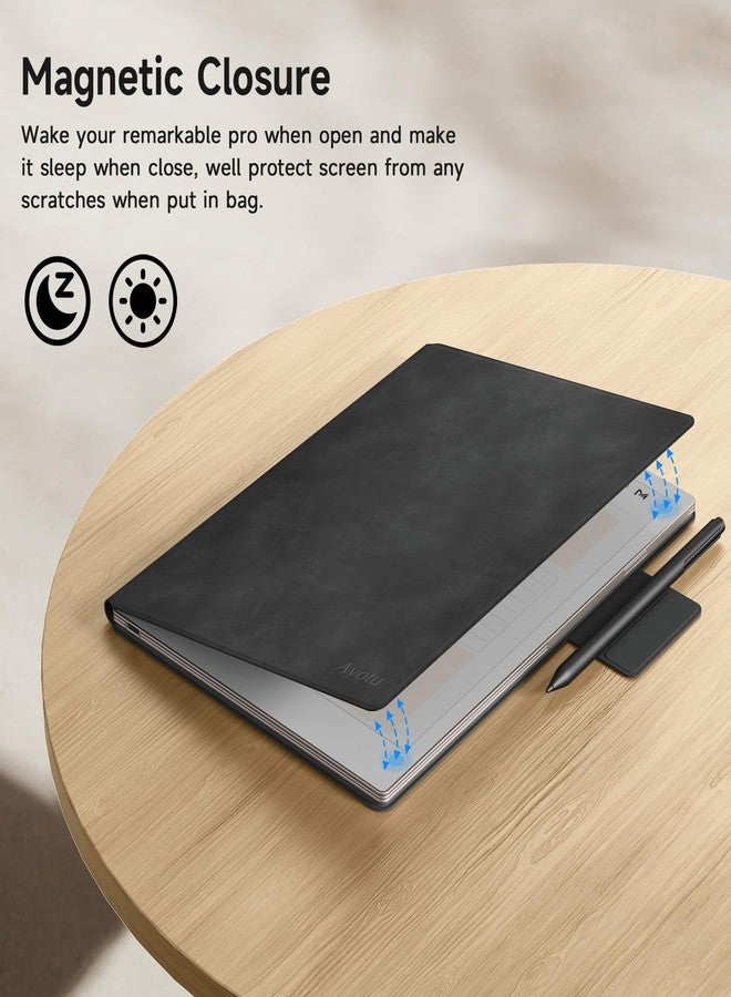 Ayotu Case for Remarkable Paper Pro, Premium PU Leather Book Folio with Pen Buckle, Smart Magnetic Cover for Remarkable Pro 11.8 Inches, Bundle with Premium Membership (Grey) - Image 5