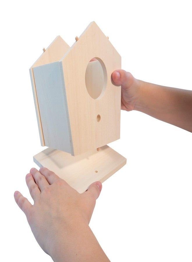 MindWare Make Your Own Birdhouse Kit - Wood Art Kit for Kids - Includes Pre-Cut Wood Pieces and Art Supplies to Assemble and Paint Your Own Bird House - Ages 5 and Up - Image 4