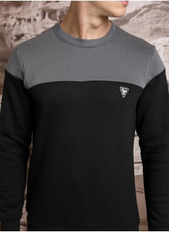 Ketch Color Block Badge Detail Sweatshirt by Styli  - Image 2