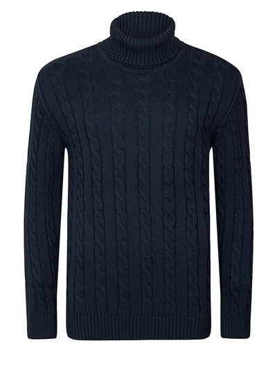 FELIX HARDY Cable Knit Turtleneck Pullover