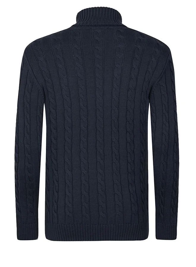 FELIX HARDY Cable Knit Turtleneck Pullover