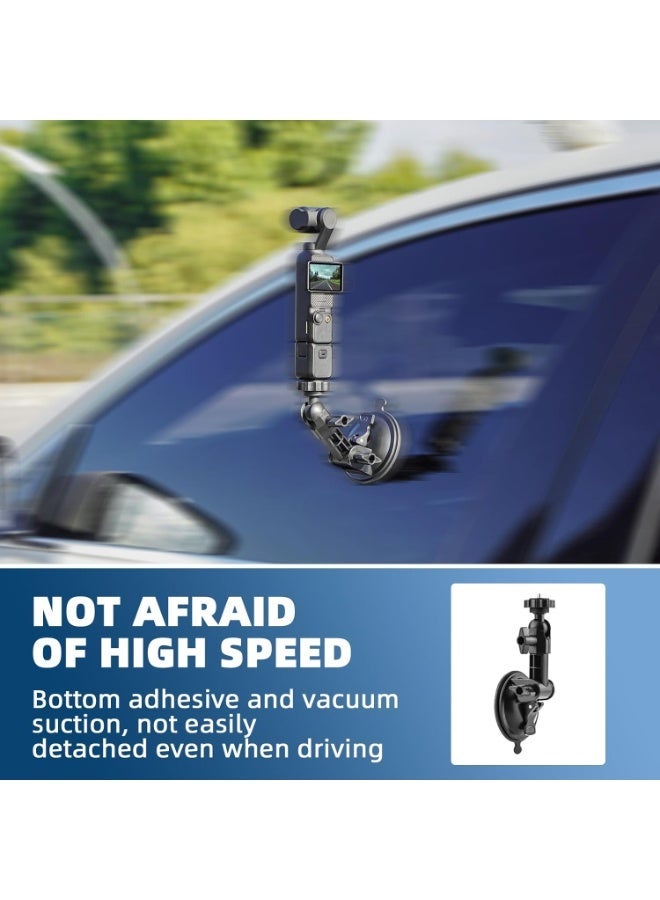 Pocket 3 Suction Cup Mount, Windshield Window Dash Holder Kit with Expansion Adapter for Insta360 X3 X4 X2 Go 3S for GoPro Max Mini Hero 12 11 10 9 8 7 6 5 Pocket 3 2 Action 3 4 Accessories - Image 5