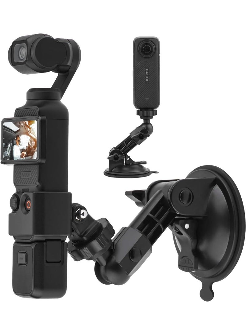 Pocket 3 Suction Cup Mount, Windshield Window Dash Holder Kit with Expansion Adapter for Insta360 X3 X4 X2 Go 3S for GoPro Max Mini Hero 12 11 10 9 8 7 6 5 Pocket 3 2 Action 3 4 Accessories - Image 1
