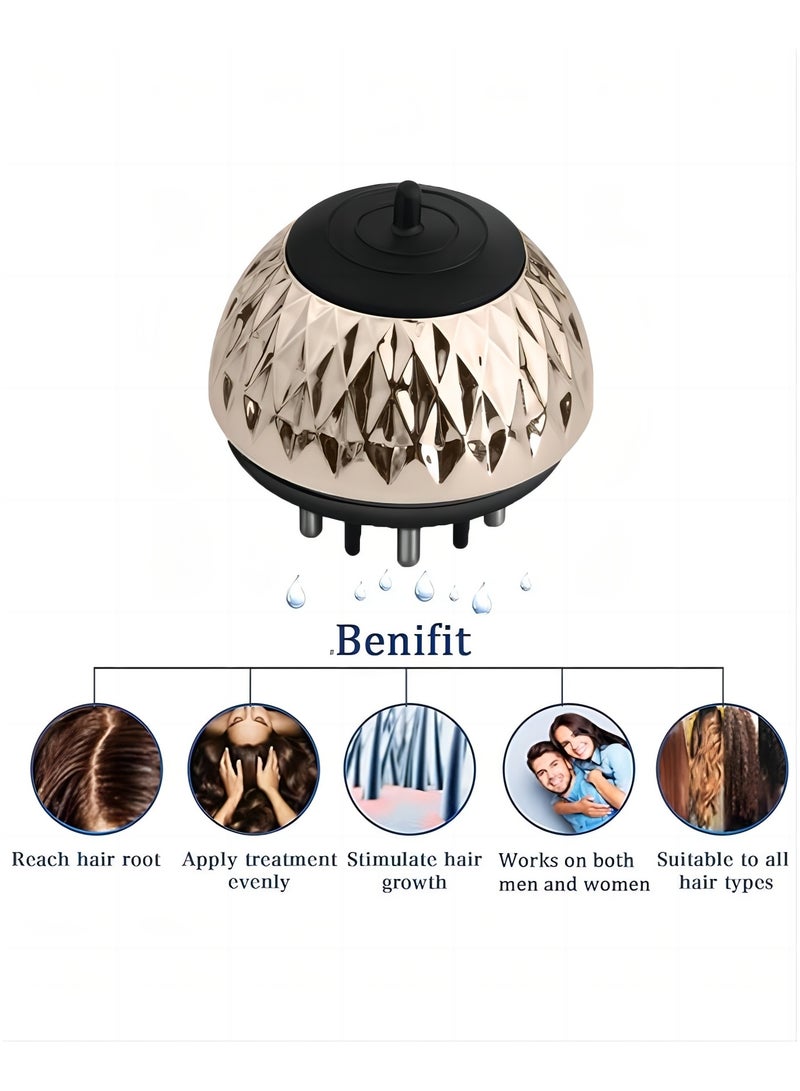 Hair Oil Applicator for Hair Regrowth Treatment - Scalp Massager Minoxidil Applicator Kit - 2 in 1 Scalp Comb Hair Oil Bottle and Hair Brush for Hair Loss Oil Neo Hair Growth Serum(golden) - Image 4