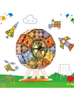 AlsayedP 55 Pcs Drill Surface Magnetic Sheet Bricks Creative Magnetic Building Blocks Toy Set for Kids Educational Magnetic Tiles for Boys and Girls  - Image 1