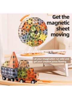 AlsayedP 55 Pcs Drill Surface Magnetic Sheet Bricks Creative Magnetic Building Blocks Toy Set for Kids Educational Magnetic Tiles for Boys and Girls  - Image 2