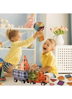 AlsayedP 55 Pcs Drill Surface Magnetic Sheet Bricks Creative Magnetic Building Blocks Toy Set for Kids Educational Magnetic Tiles for Boys and Girls  - Image 3