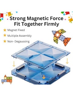 AlsayedP 55 Pcs Drill Surface Magnetic Sheet Bricks Creative Magnetic Building Blocks Toy Set for Kids Educational Magnetic Tiles for Boys and Girls  - Image 4