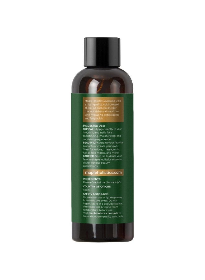 مايبل هوليستكس زيت الأفوكادو للشعر والبشرة زيت الأفوكادو النقي 100% للعناية بالبشرة والأظافر بالإضافة إلى معالجة الشعر الجاف وزيت الوجه ومرطب زيت الشعر الطبيعي وزيت ناقل لخلط الزيوت العطرية (4 أونصة سائلة) - Image 4