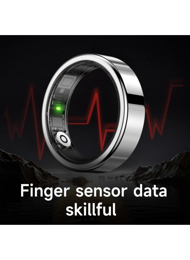 Generic RS09 Smart Ring Bracelet Multifunctional Technology For Men And Women Waterproof Sleep Monitoring Heart Rate Gesture Photo Brush Shake-Color:Bright Black No. 8 (inner Diameter 18.2mm)  - Image 2