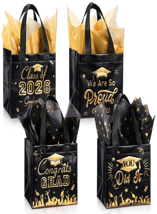 Capoda 48 Pack Graduation Gift Bags with Tissues Paper 8 x 8 x 6 Inches 2026 Congrats Graduation Party Favor Treat Goodie Snack Gift Bags for College School Class of 2026 Grad Party Supplies - Image 1