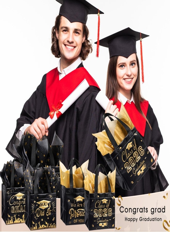 Capoda 48 Pack Graduation Gift Bags with Tissues Paper 8 x 8 x 6 Inches 2026 Congrats Graduation Party Favor Treat Goodie Snack Gift Bags for College School Class of 2026 Grad Party Supplies - Image 5