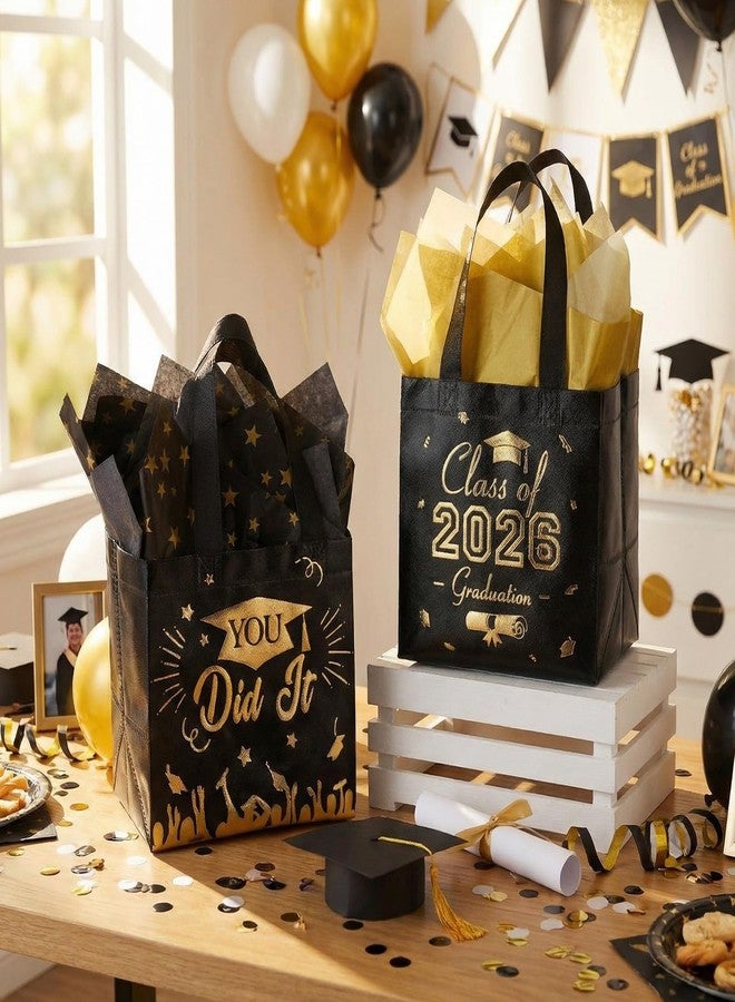 Capoda 48 Pack Graduation Gift Bags with Tissues Paper 8 x 8 x 6 Inches 2026 Congrats Graduation Party Favor Treat Goodie Snack Gift Bags for College School Class of 2026 Grad Party Supplies - Image 4