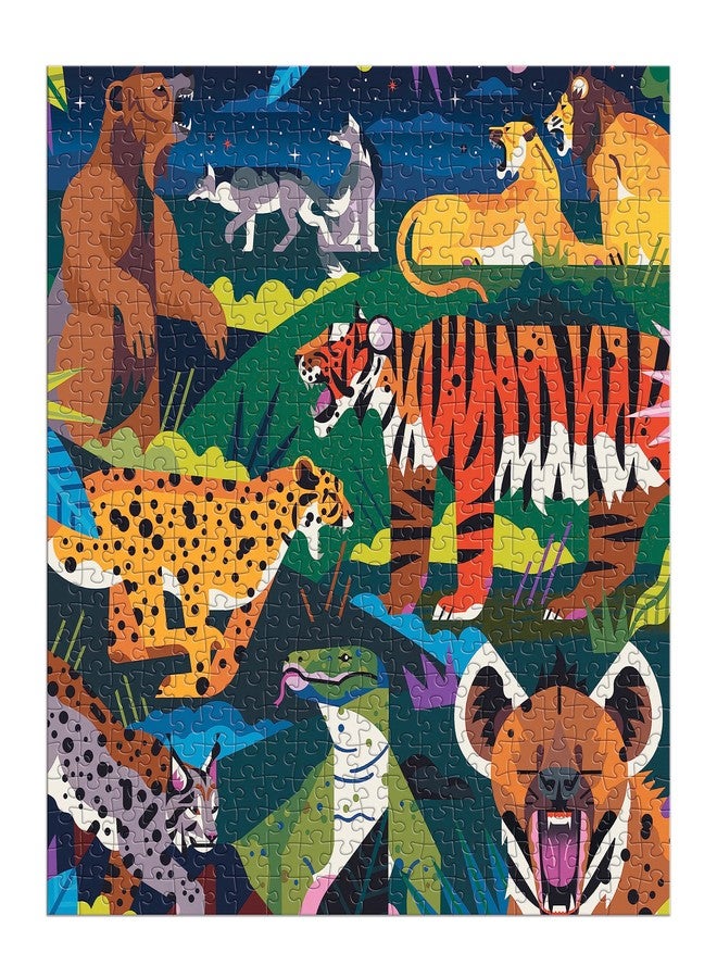 MudPuppy Predators Illuminated 500 Piece Glow in the Dark Puzzle - Image 2