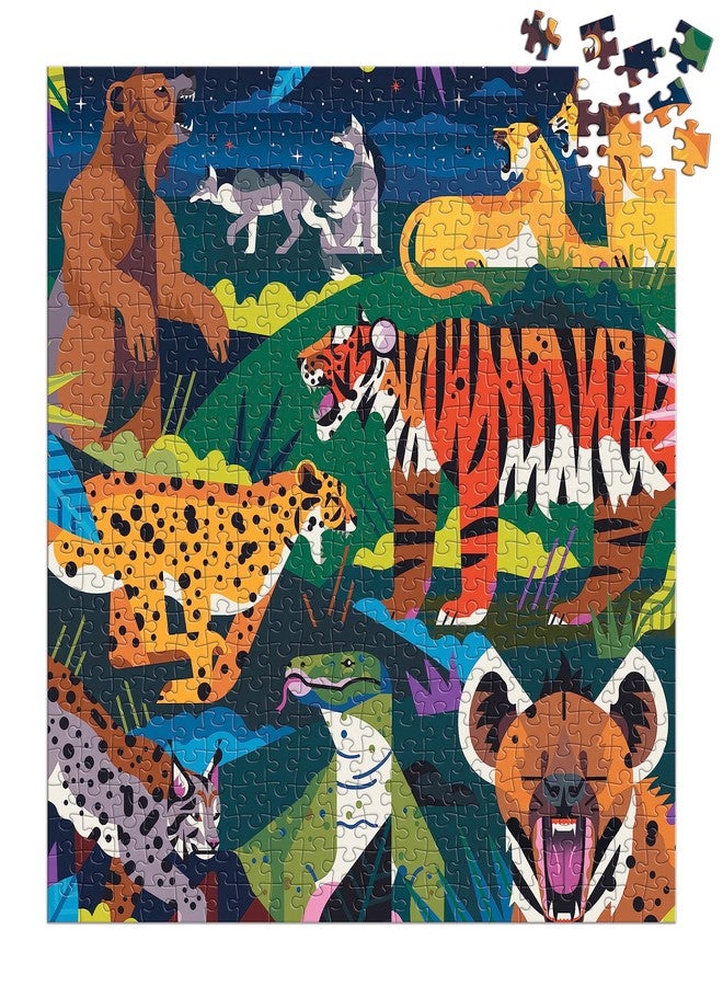 MudPuppy Predators Illuminated 500 Piece Glow in the Dark Puzzle - Image 3