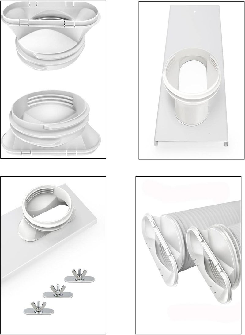 GGOOT 3 Pcs Sliding Door AC Vent Kit,Portable Air Conditioner Window Kit | Portable AC Window Kit for Exhaust Hose with 5.0" or 5.9\u201d Diameter, AC Window Kit for Sliding Window - Image 4