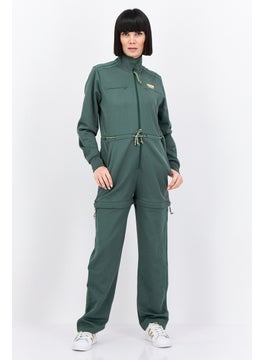 adidas Originals Women Sportswear Fit Long Sleeve Outdoor Jumpsuits, Green  - Image 1