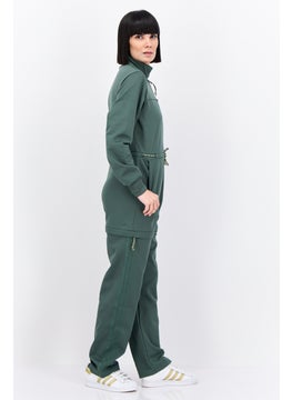 adidas Originals Women Sportswear Fit Long Sleeve Outdoor Jumpsuits, Green  - Image 3
