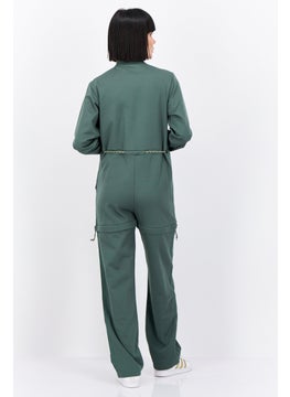 adidas Originals Women Sportswear Fit Long Sleeve Outdoor Jumpsuits, Green  - Image 4