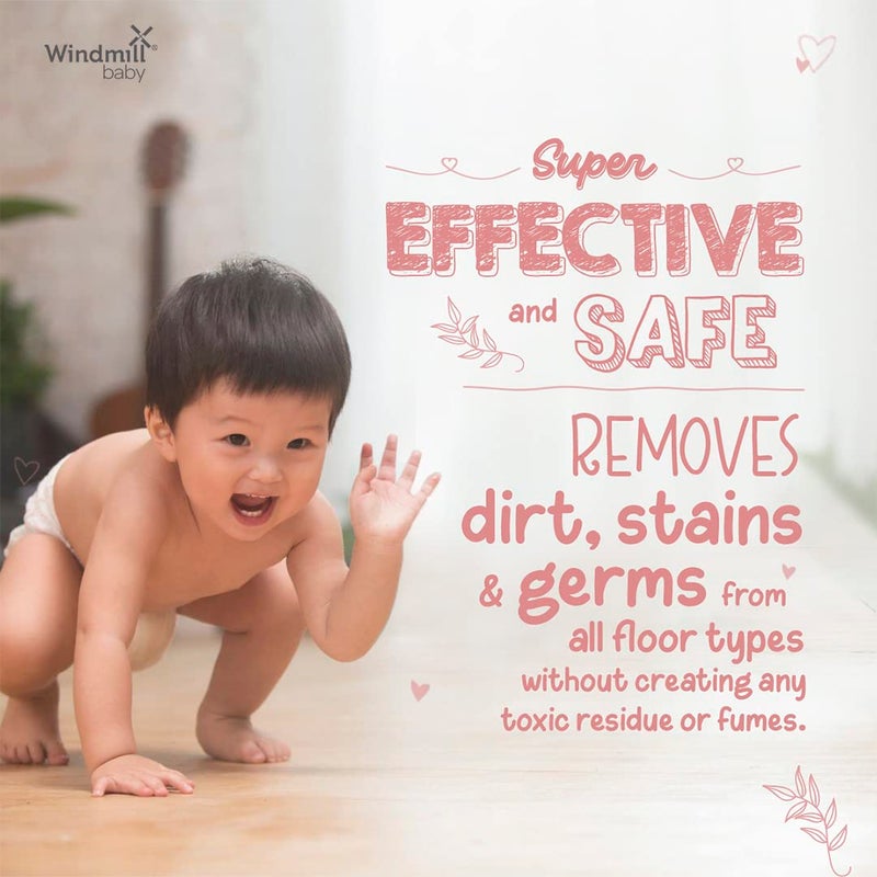 Windmill baby Baby Usda Certified Natural Floor Cleaner, Allergen & Alcohol Free, Baby Friendly, Pet Friendly, Citrus Fresh, For All Floor Types - 950Ml - Image 2