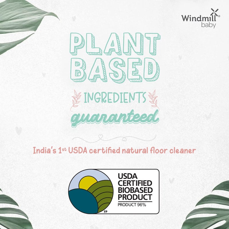 Windmill baby Baby Usda Certified Natural Floor Cleaner, Allergen & Alcohol Free, Baby Friendly, Pet Friendly, Citrus Fresh, For All Floor Types - 950Ml - Image 3