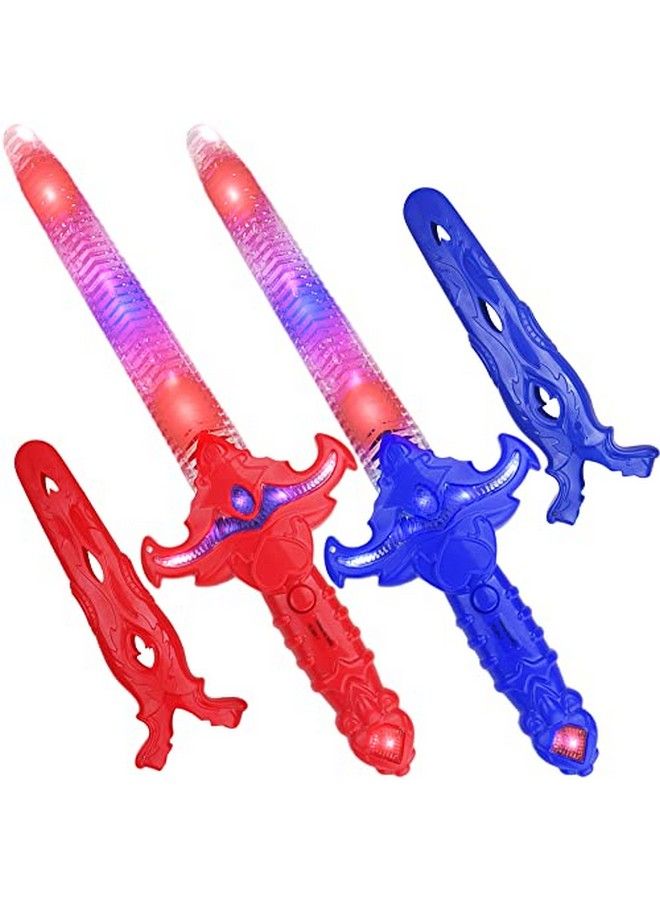 ArtCreativity Light Up Toy Swords With Sounds Led Toy Sword Set With Removable Covers Plastic Toy Swords Warrior Halloween Costume Accessories Light Up Halloween Toys Halloween Gifts For Kids - Image 1