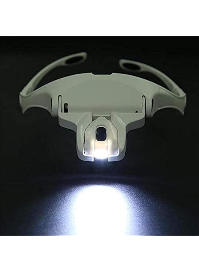 HALAMODO Magnifying Glasses Head Mount Magnifier with LED Light 1x 1.5x 2x 2.5x 3.5x Lens for Close Up Work Watch Cross Stitch Jewelry or Reading Aid with Headband - Image 5