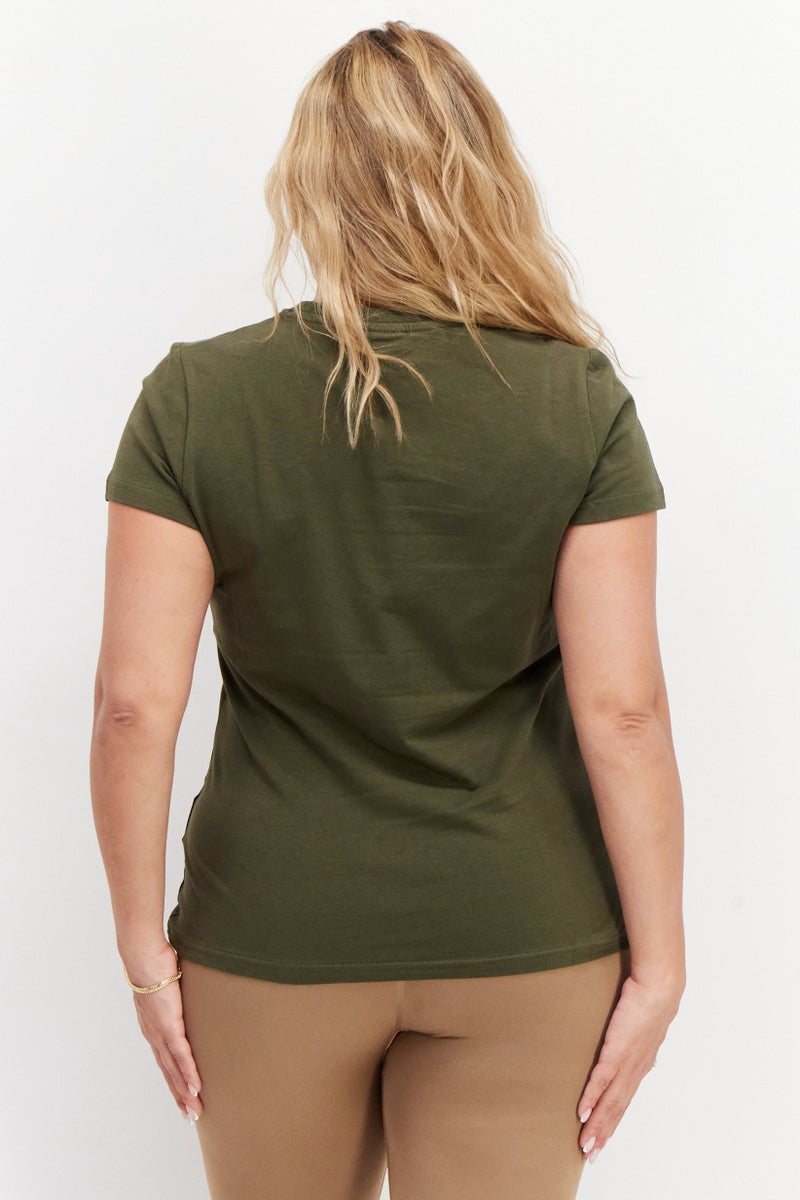Ellesse Women Sportswear Fit Short Sleeve Training Top, Olive  - Image 4