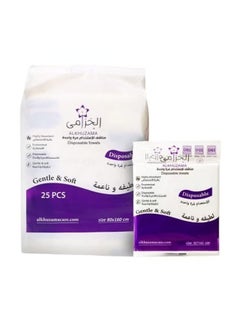 alkhuzama Disposable Towels 160 x 80 cm Highly Absorbent Gentle and Soft 25 Pieces  - Image 1