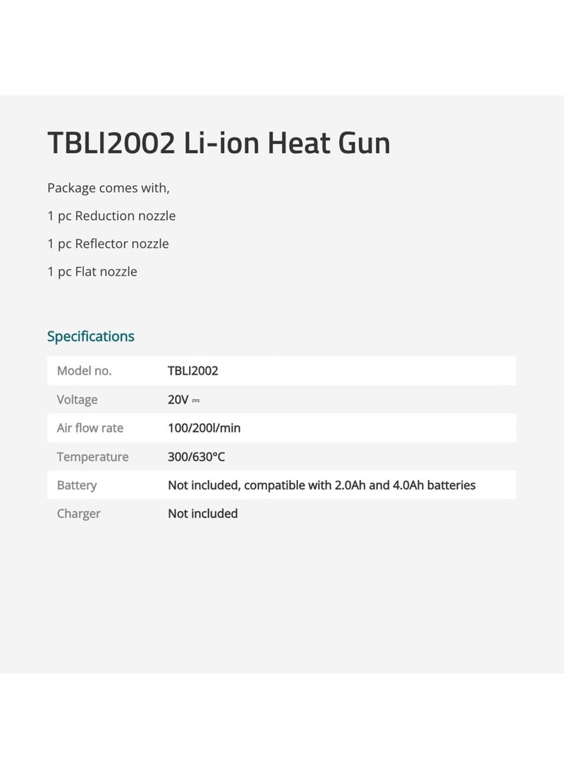 TOTAL Heat Gun 20V TBLI20025 - Image 3