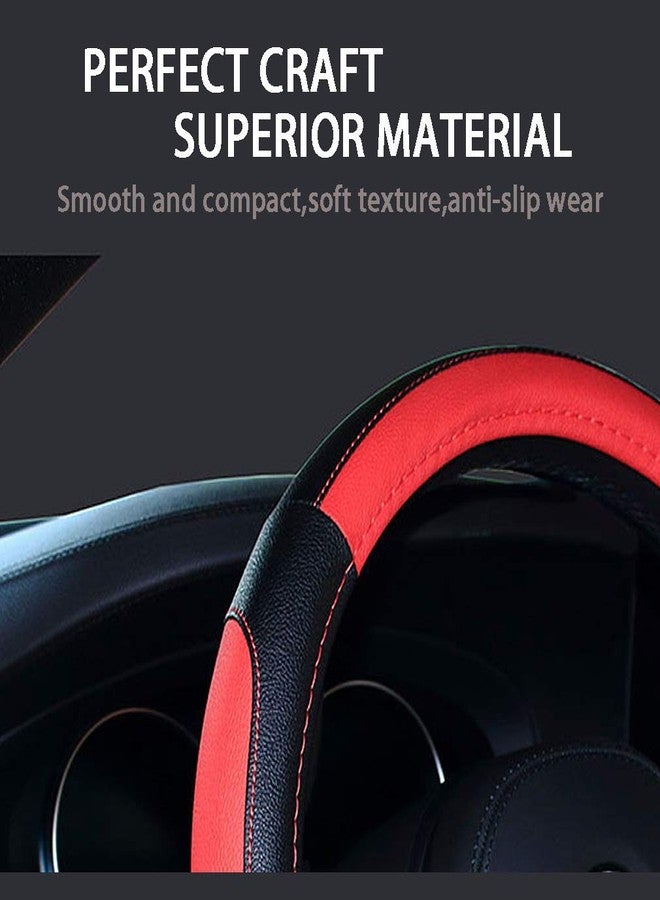 coofig Car Steering Wheel Cover with Durable PU Leather, Universal 15 inch Fit for Car Truck SUV, Breathable Anti Slip Auto Steering Wheel Covers for Men and Women - Image 2