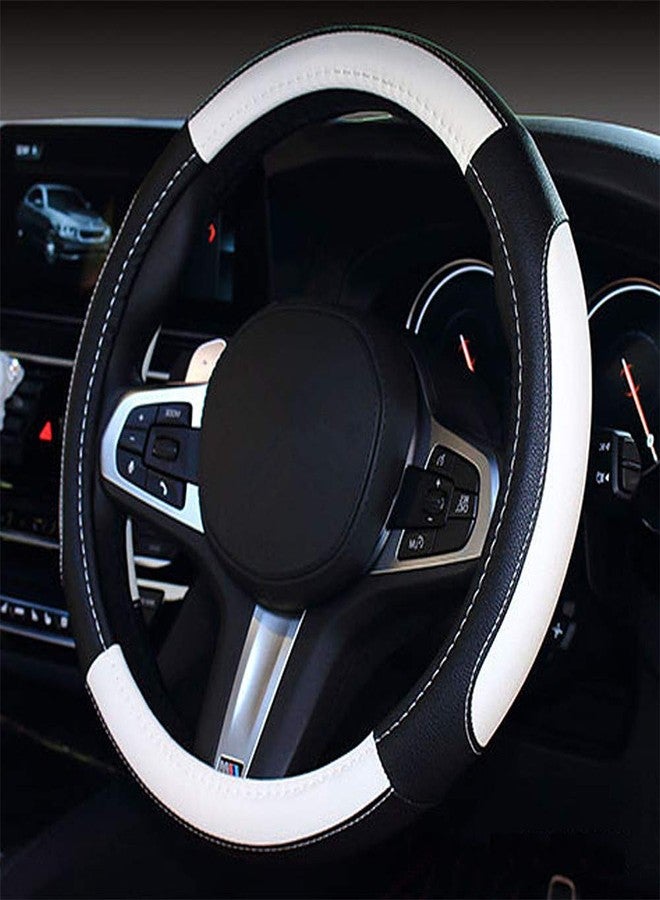 coofig Car Steering Wheel Cover with Durable PU Leather, Universal 15 inch Fit for Car Truck SUV, Breathable Anti Slip Auto Steering Wheel Covers for Men and Women - Image 1