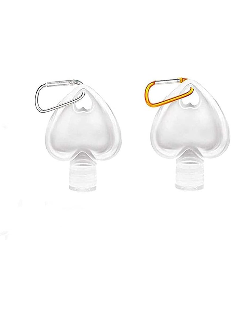 esowemsn esowemsn 2pcs Plastic Heart-shaped Keychain Bottles Empty Hand Wash Bottles 50ml/2oz Refillable Leakproof Plastic Clear Travel Bottles for Hand Soap Body Wash Liquid Shampoo(Random Color) 