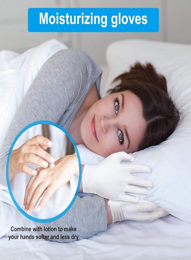 Josmimic DMAYA Moisturizing Gloves Over Night Bedtime White Cotton | Cosmetic Inspection Good Cloth Quality | Dry Sensitive Irritated Skin Spa Therapy (2 Pair) - Image 5