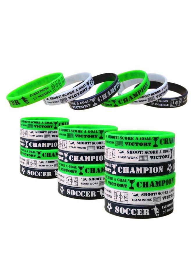 CupaPlay 24 Pcs Soccer Motivational Silicone Wristband For Kids Personalized Rubber Bracelets Sports Prizes Birthday Party Goodie Bag Stuffers Carnival/Events/Teacher - Image 2