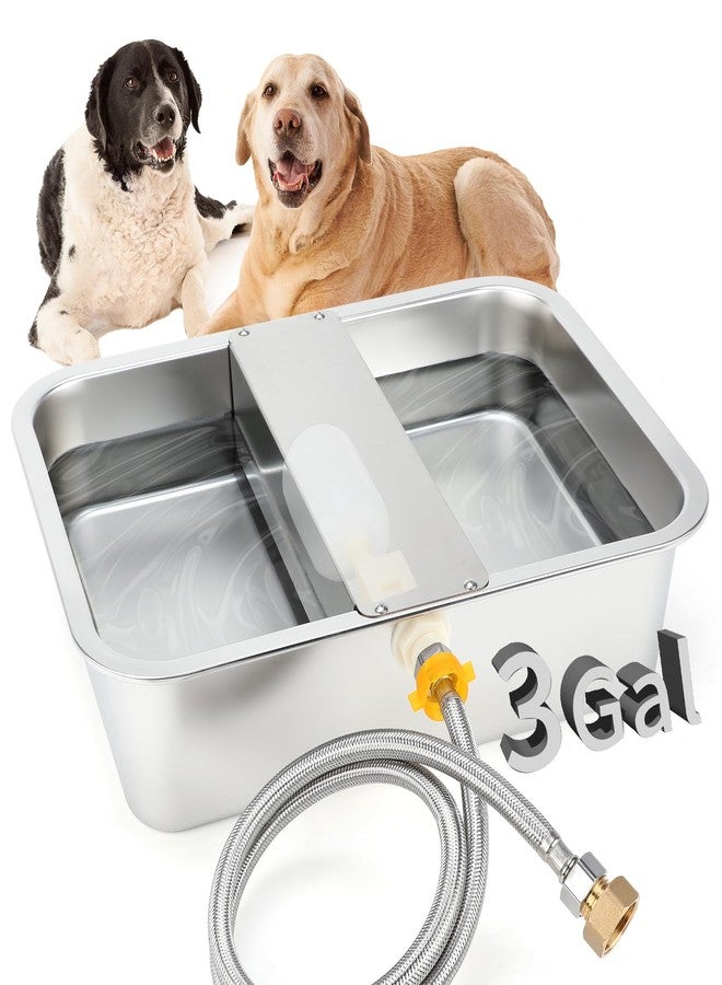 BWOGUE 3 Gal Automatic Dog Water Dispenser for Large Dogs Stainless Steel Outdoor Water Bowl Large Breed Self Filling Dog Waterer Feeder for Dogs Cat Chicken Livestock - Image 1