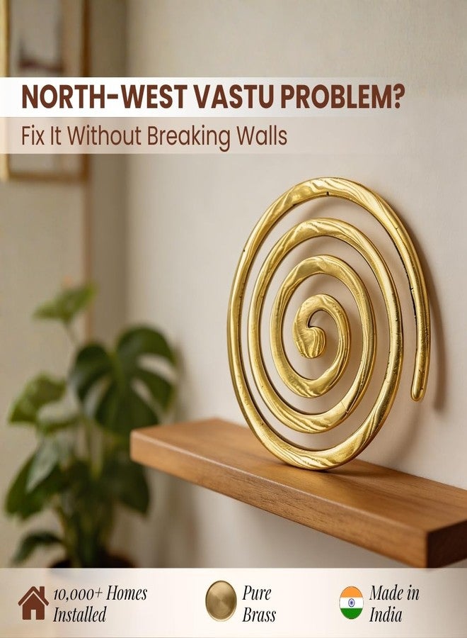 Plus Value Brass Helix Vastu Remedies for North-West Missing Corner & Cuts, Kitchen, Main Door/Entrance, Toilet Vaastu Dosh/Defect Nivaran (3pcs) - Image 2