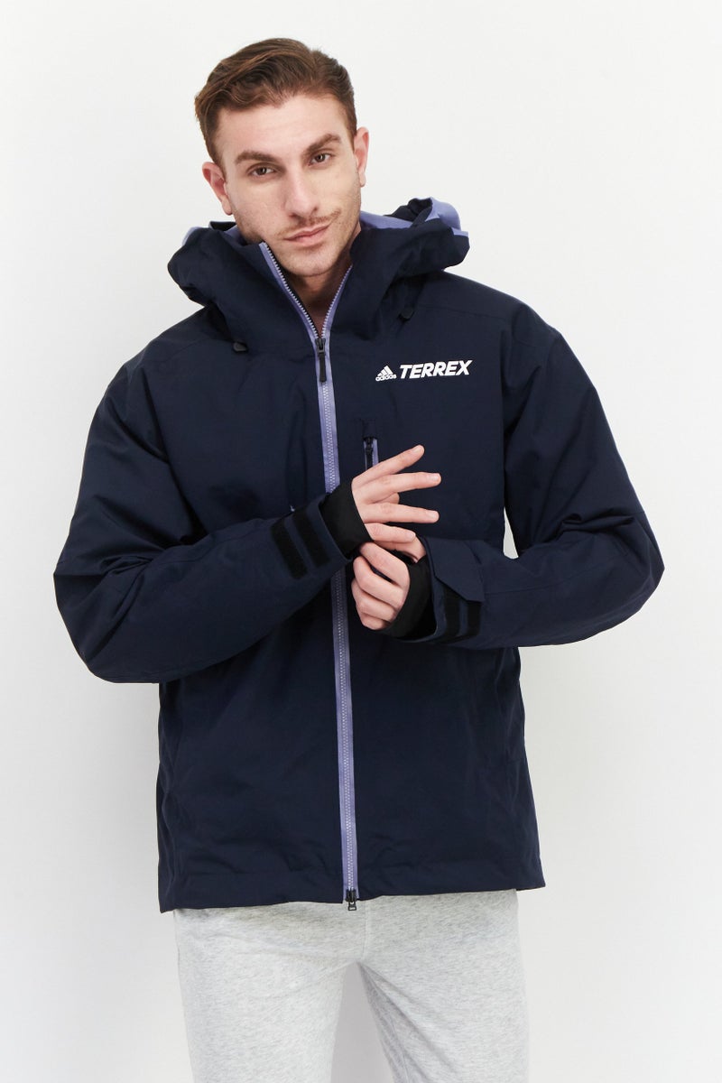 Adidas Men Sportswear Fit Resort 3 In 1 Hooded Jacket, Dark Navy Blue  - Image 1